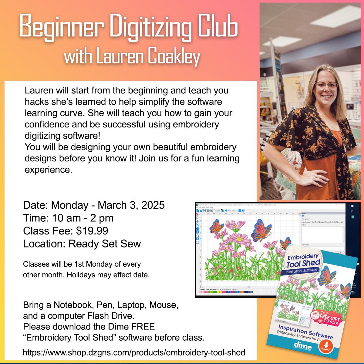 03/03/25 Beginner Digitizing Club with Lauren