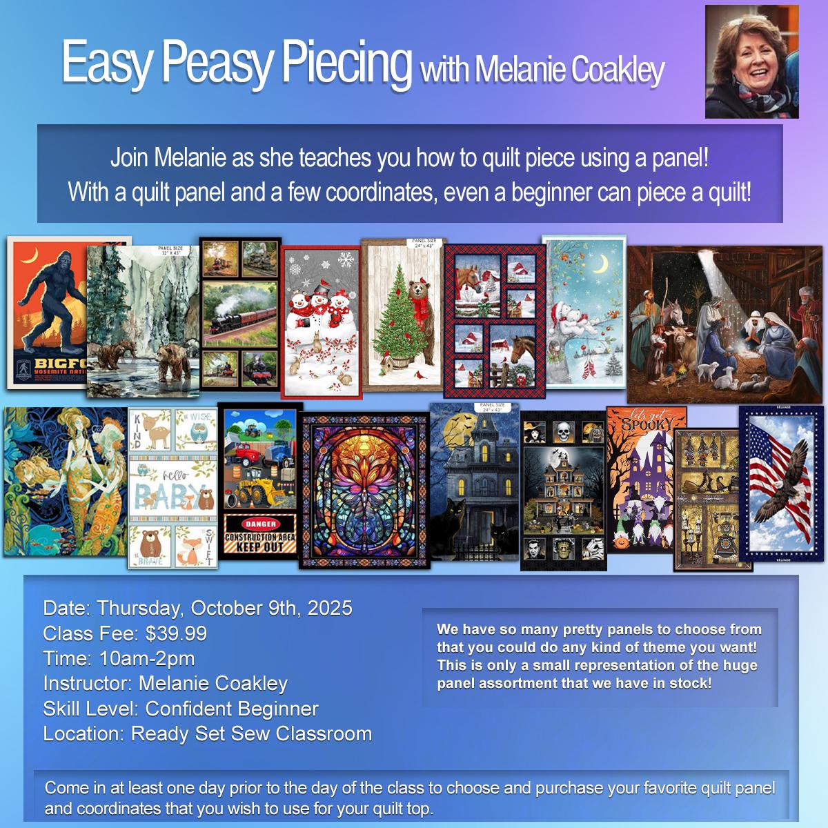 10/09/2025 Easy Peasy Piecing with Melanie