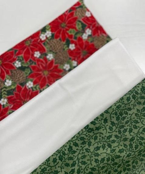 3 Yard Bundle Kit - Green Floral Poinsettias
