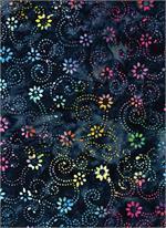 Batik Textiles - Fireworks Collection - Navy and Multi colors - 4702