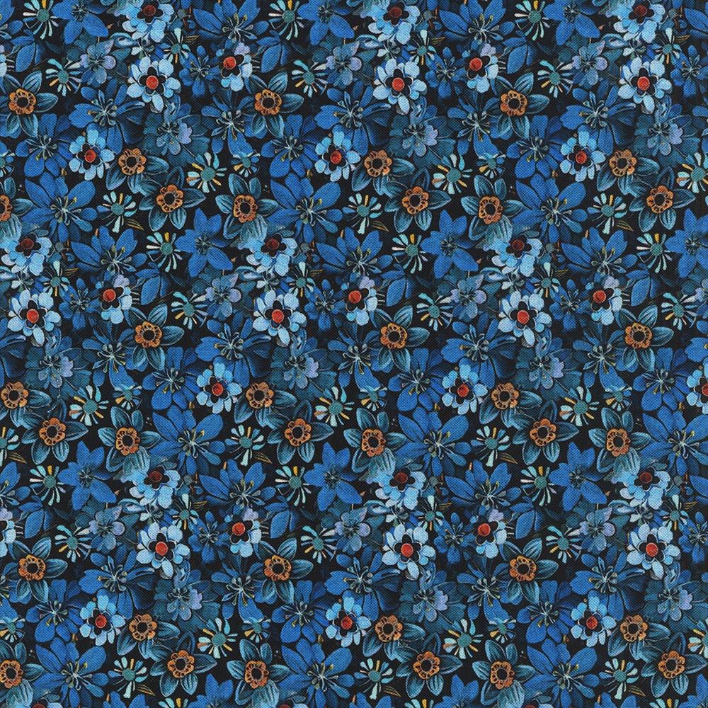 Calico Cat - Tiny Packed Floral Blue - Timeless Treasures