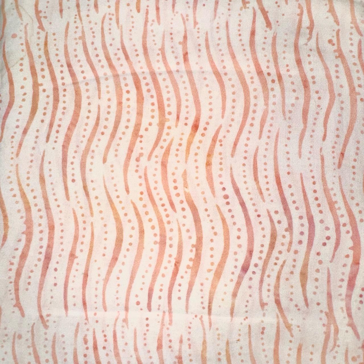 Cream Cherise Pink Wave 3-7711 Batik by Mirah - CA-3-7711