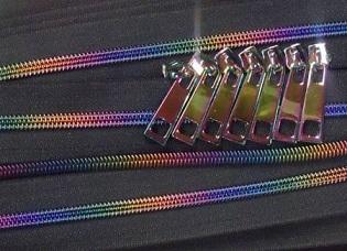 Metallic Zipper Tape -  2.5 yds - Black