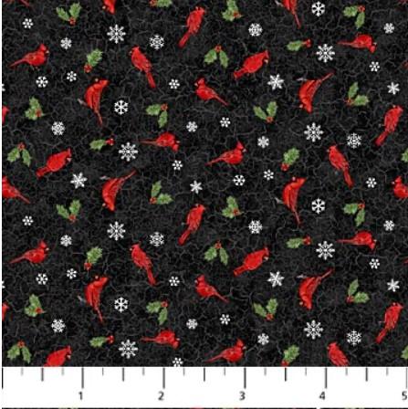 Northcott- Cardinal Toss -  Beary Merry Christmas Collection