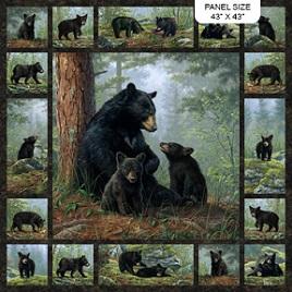 Northcott - Black Multi - Bear's Den - Panel - DP27620-99