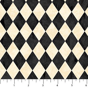 Northcott -  Hallows Eve - Harlequin Cream - Black
