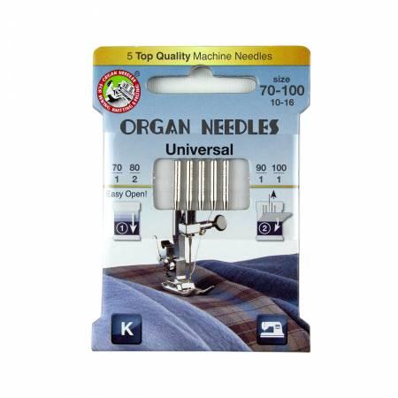 Organ Needles Universal Assort - ent (1 ea 70/90/100 - 2ea 80) Eco Pack - 3000106
