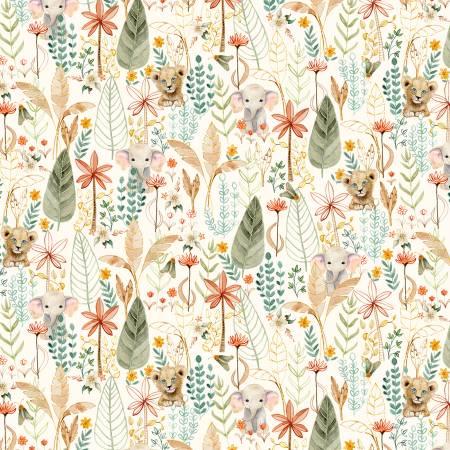 Packed Animal Allover - Cream - Mini Menagerie Collection - MMEN06118E