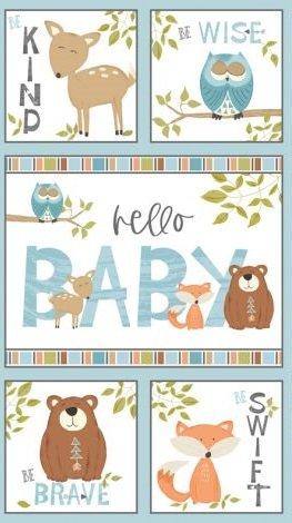 Parkside Fabric - Winsome Critters - Hello Baby Panel