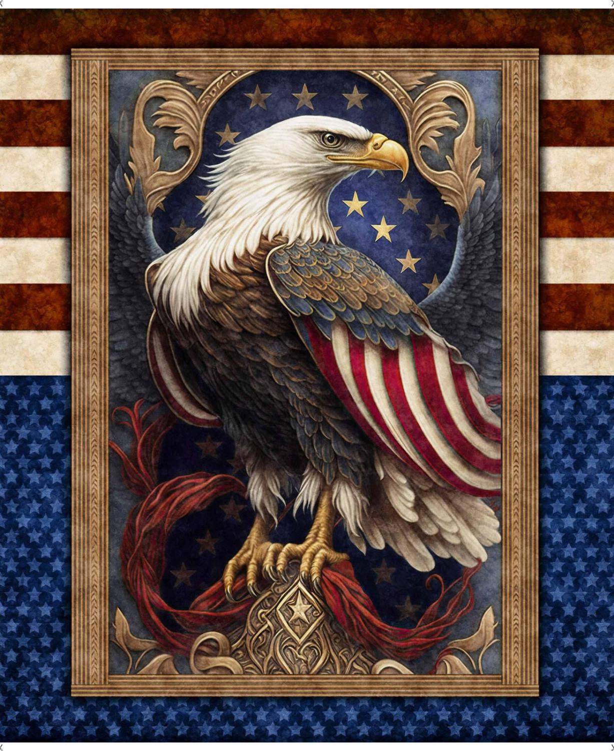 QT Fabrics - Patriotic Eagle Panel - Multi - American Spirit - 2600-30124-X