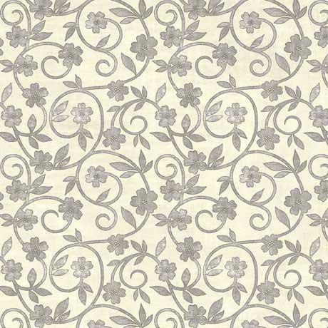 QT Fabrics Rejoice Floral Scroll in Cream