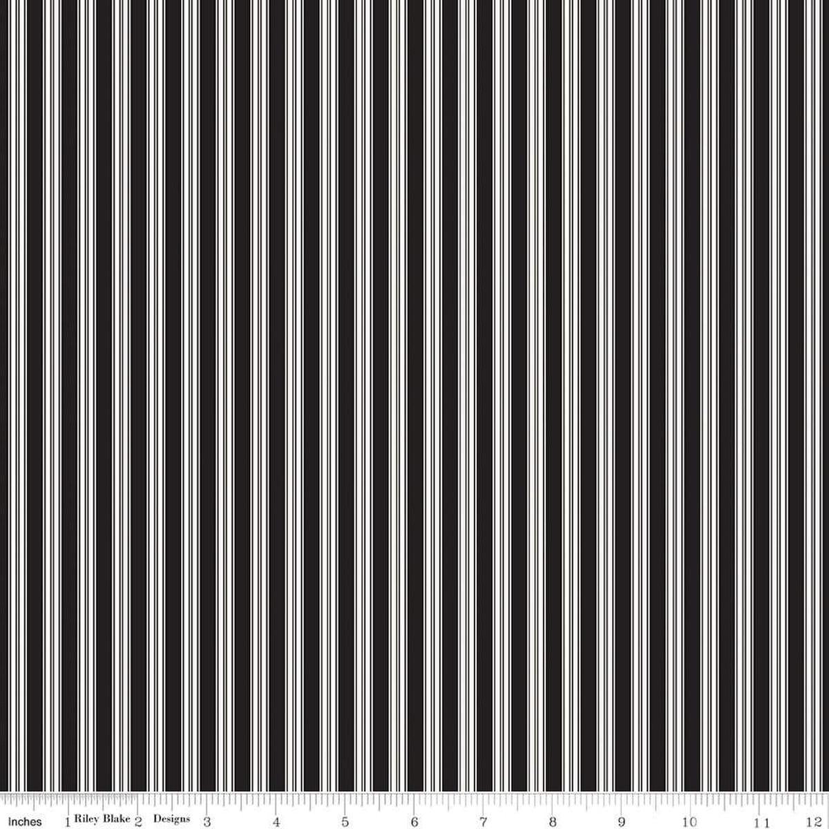 Riley Blake Sophisticated Halloween Black Ticking