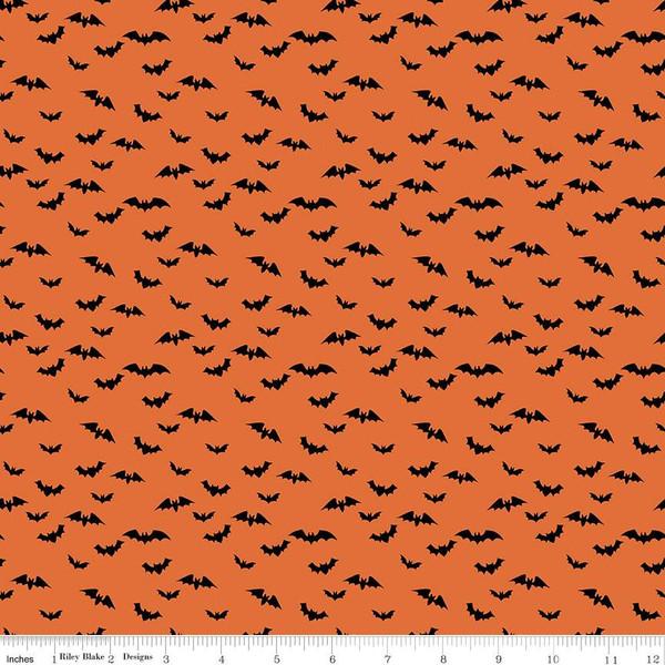Riley Blake Sophisticated Halloween Orange Bats
