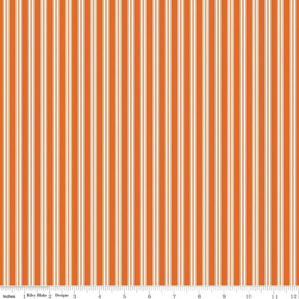 Riley Blake Sophisticated Halloween Orange Ticking