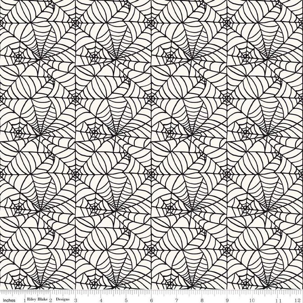 Riley Blake Sophisticated Halloween Spiderweb Cream