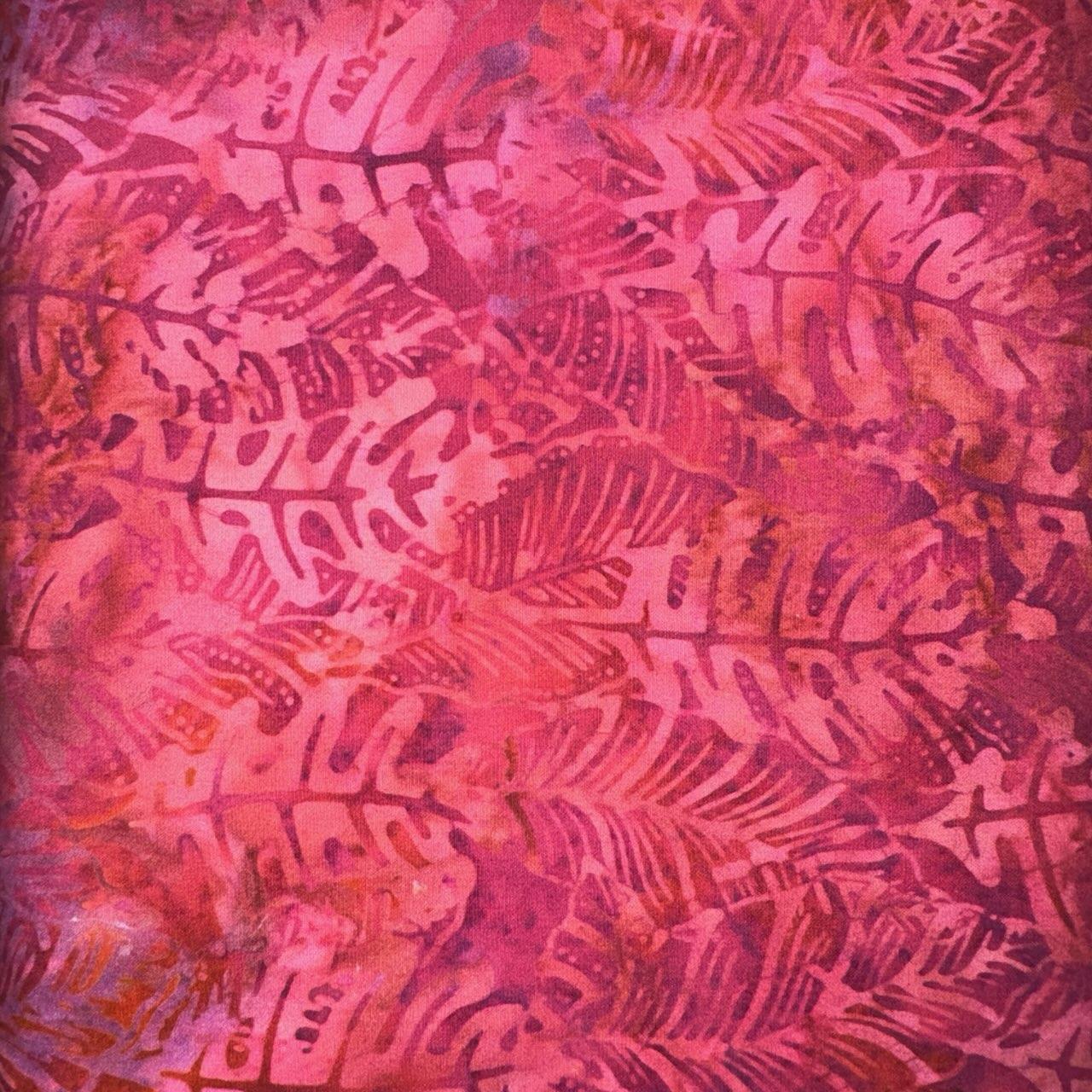 Rum Raisin Pink Leaves 12-9695 Batik by Mirah - RM-12-9695