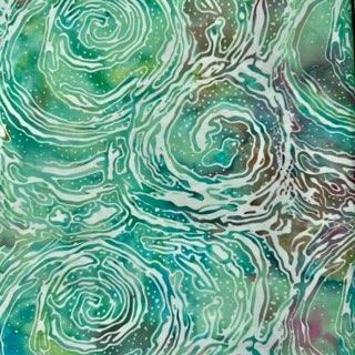 Subtle Slate Green Swirls Batik by Mirah