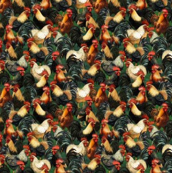 Wild Kingdom - Multi Roosters by Windham Fabrics