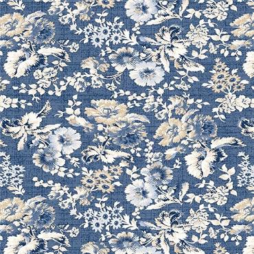 Wilmington Prints - Radiance - Large Floral - Denim - 98740 441