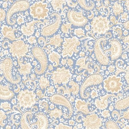 Wilmington Prints - Radiance - Light Denim -  Floral and Paisley - 98742 412
