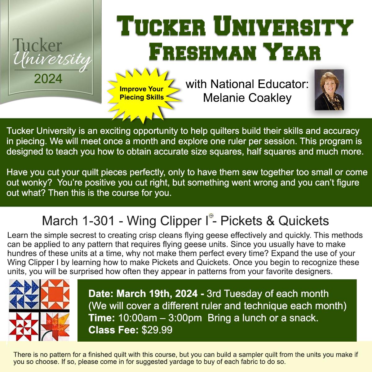 03/19/2024  Tucker University 1-301 Wing Clipper I