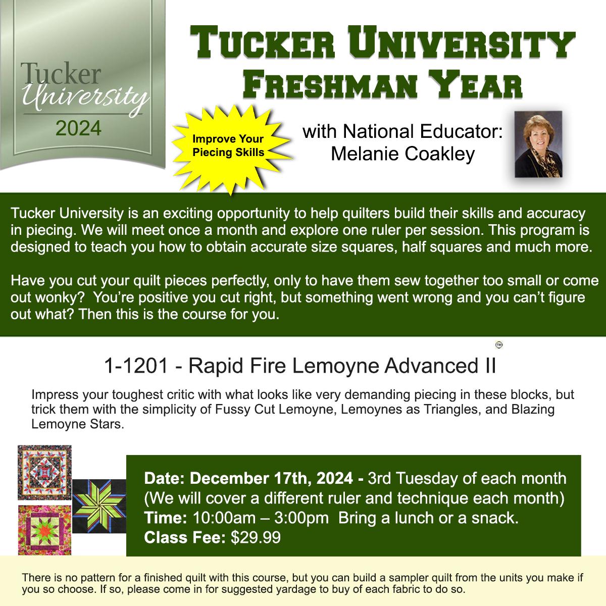 12/17/2024 Tucker University 1-1201 Rapid Fire Lemoyne Star Advanced II