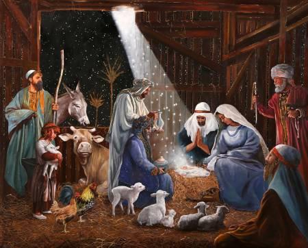 ArtLicensing - Nativity Panel - Digitally Printed - 100% Cotton - 36" Panel - 44-45" Wide