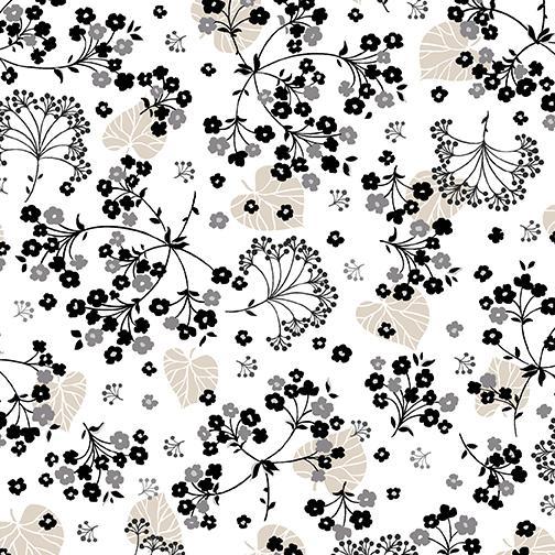 Benartex - Harmony White/Gray - 108&quot; Wideback - Harmony Collection