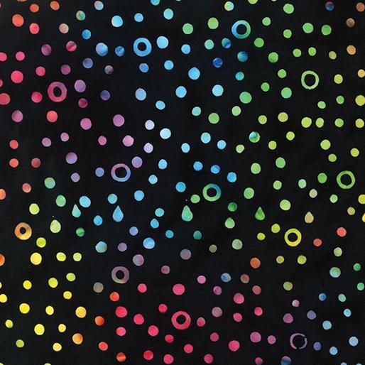 Benartex - Rainbow Black Bubbles - 100% Cotton - 44-45" wide - 0921099B