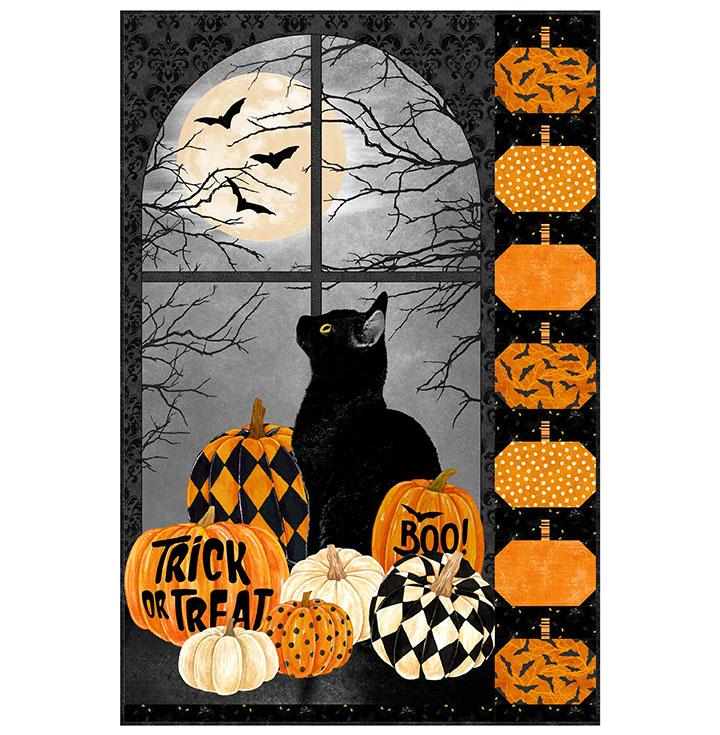 Black Cat and Pumpkins - Pattern