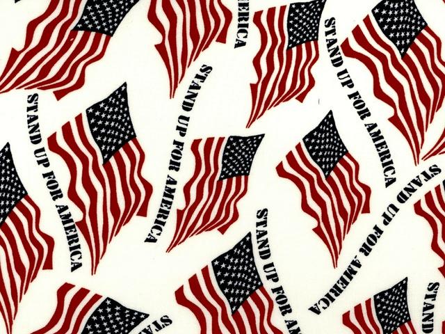 Choice Fabrics - Wideback - CD-17000-002 - Patriotic Flags - Stand up for America