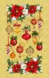 Christmas Legend - Gold -  Floral and Ornament Panel