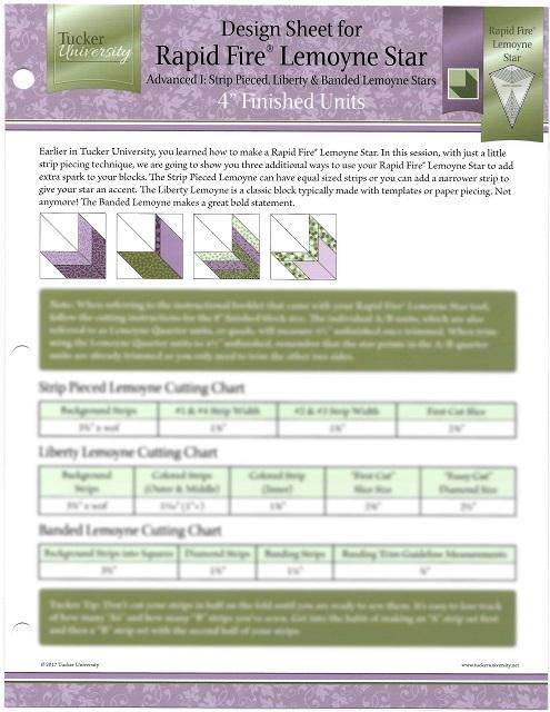 Design Sheet Rapid Fire Lemoyne Star Advanced I