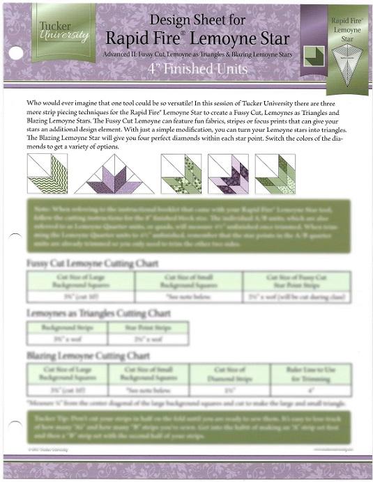 Design Sheet Rapid Fire Lemoyne Star II