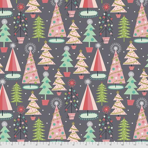 Free Spirit - Christmas Spruces - Grey - PWMA012.XGREY