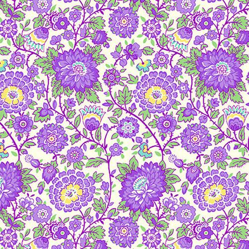 Henry Glass - Nana Mae Thirties Reproduction - Medium Floral - Lavender - 9686-5
