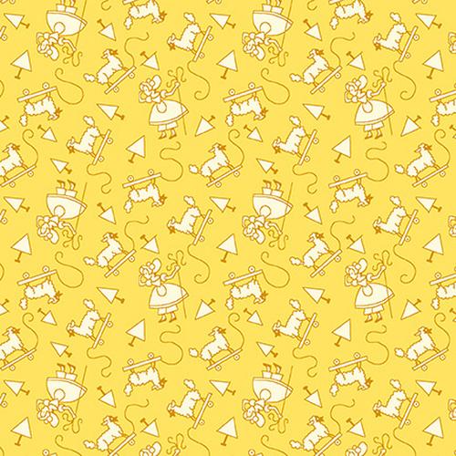 Henry Glass - Nana Mae Thirties Reproduction - Monotone Litle Bo Peep - Yellow