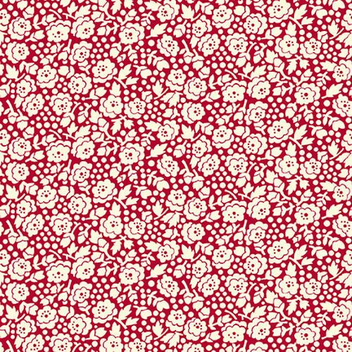 Henry Glass - Nana Mae Thirties Reproduction - Small Monotone Roses - Red