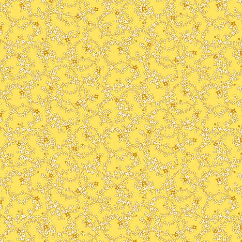 Henry Glass - Nana Mae Thirties Reproduction - Tiny Chain of Daisies - Yellow