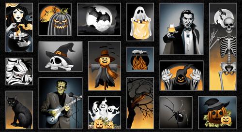 Henry Glass Fabrics - Halloween Ball - Black