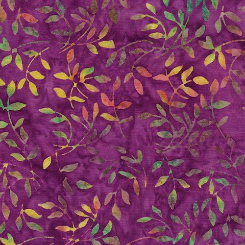 Island Batik - 100% Cotton -   Flutter Fly - Mini Leaf - Vino - 112146490