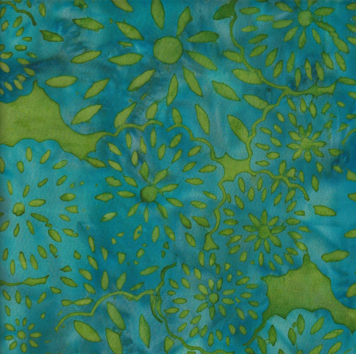 Island Batik - Turquoise and Lime Green
