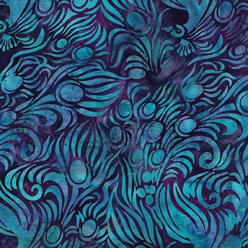 Island Batiks - Fancy Feathers - Peacock - Waterfall - 112129523