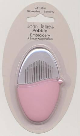 John James Pebble  Emb Hand Needles - Pink Case
