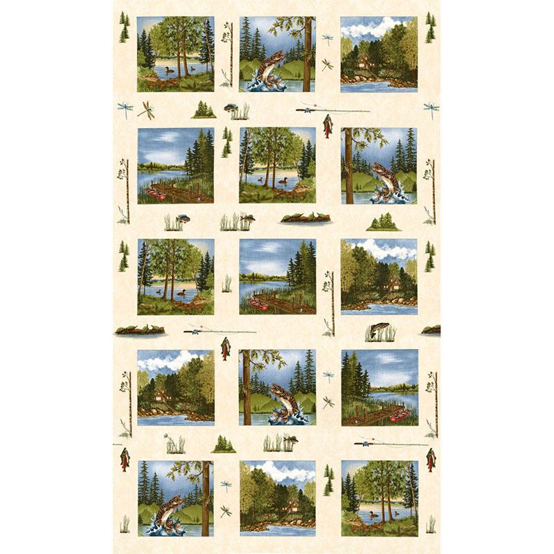 Moda - Lake Views Panel - Ecru