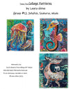 Laura HeineTeeny Tiny Collage Patterns - Group#12 Jellyfish, Seahorse, Whale