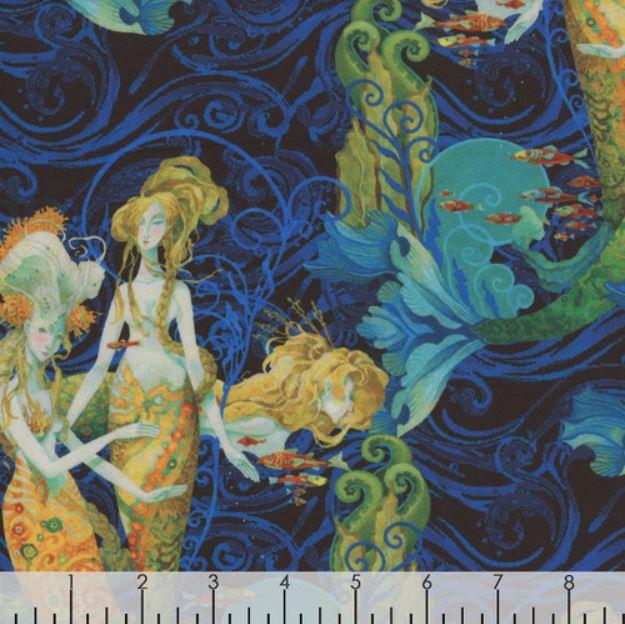 Mermaids - All Over - Blue Multi