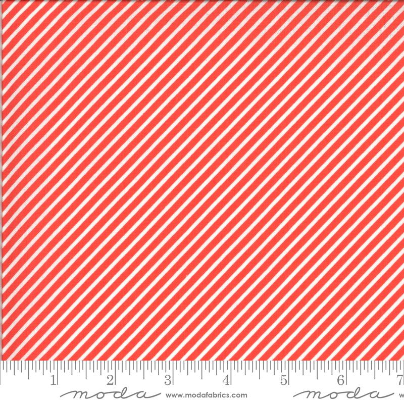 Moda Happy Days Stripe - Geranium