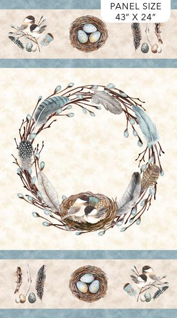 Northcott - Feathered Nest -  Panel - Cream Multi
