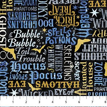 Northcott - Hocus Pocus - Black Multi